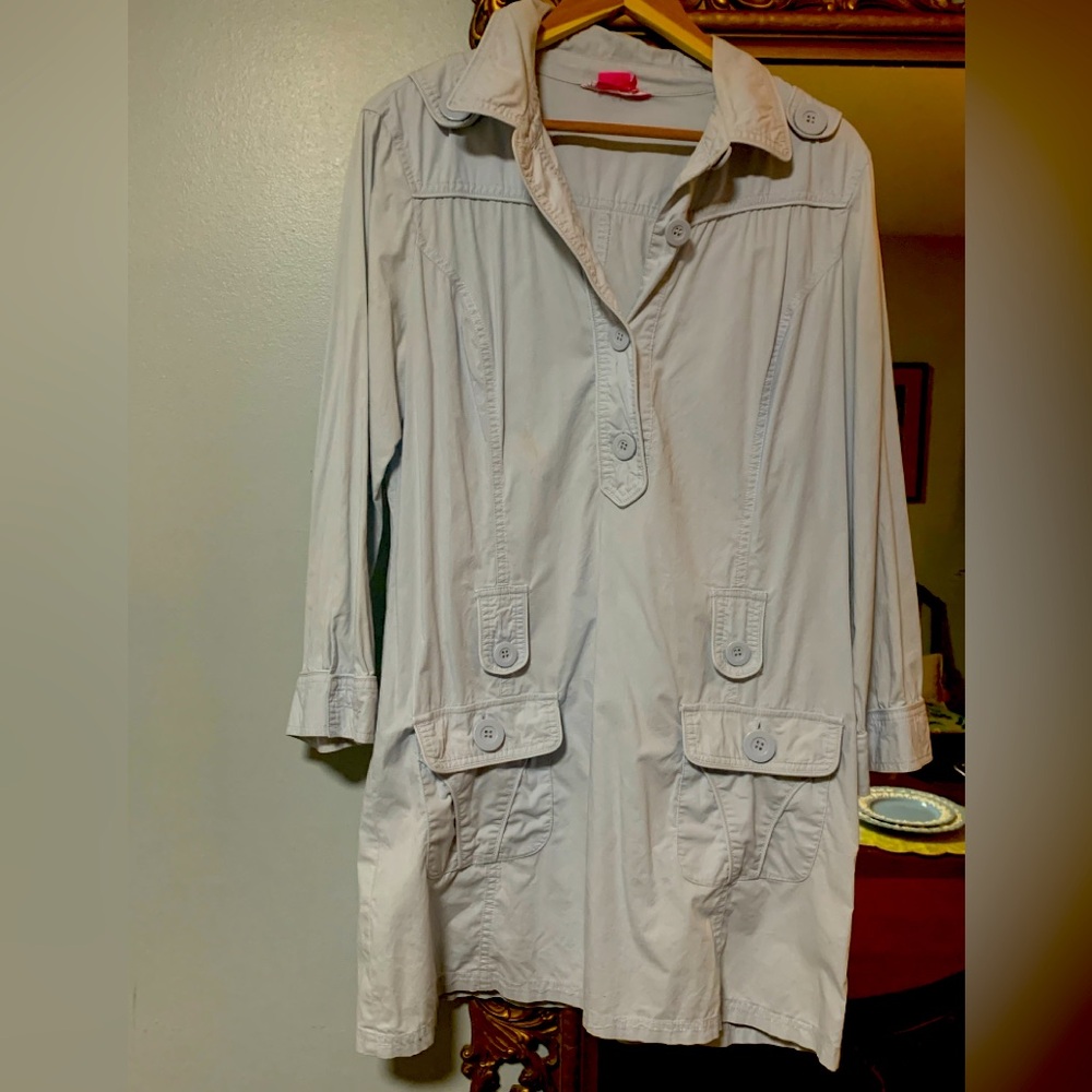 BCBG light blue tunic, size medium.